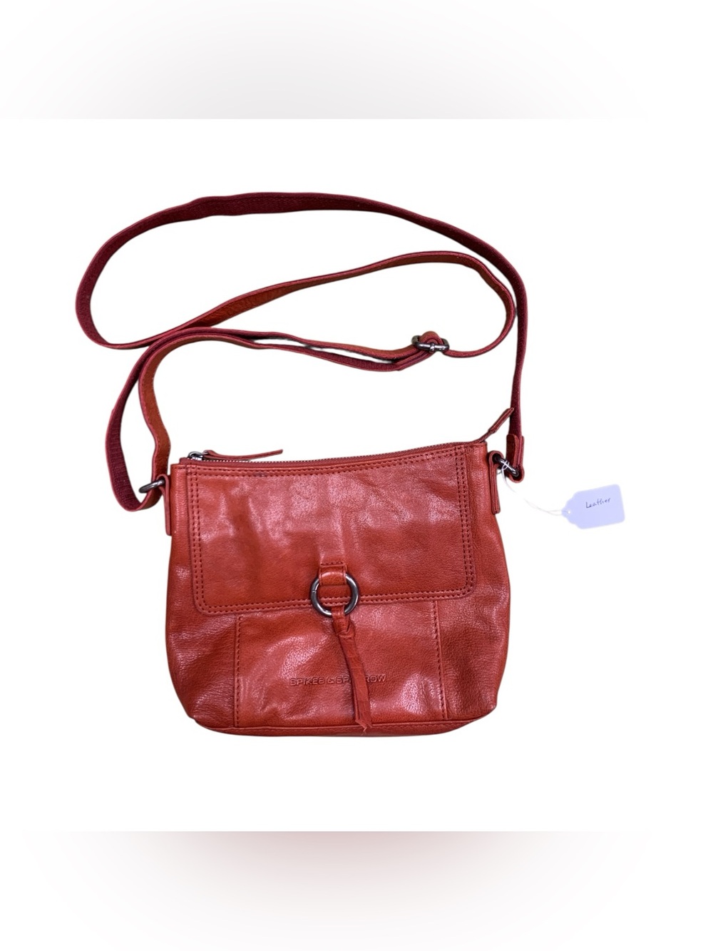 Spikes & Sparrow Stylish Leather Crossbody Bag in Deep Rust